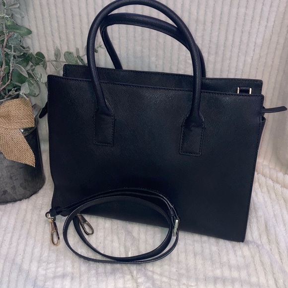 Kate Spade Black Satchel with Leopard Bow comes with crossbody strap - Picture 5 of 7